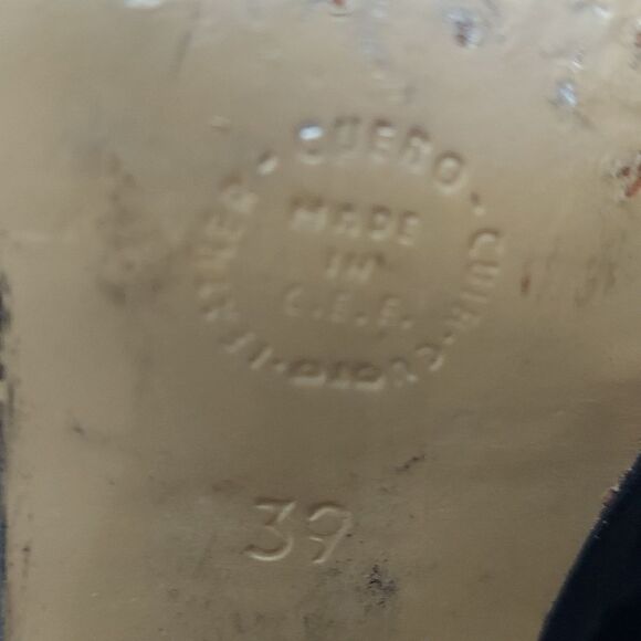 Muxart Black Leather Fold Over Heeled Ankle Booties Sz 39 - Picture 11 of 15